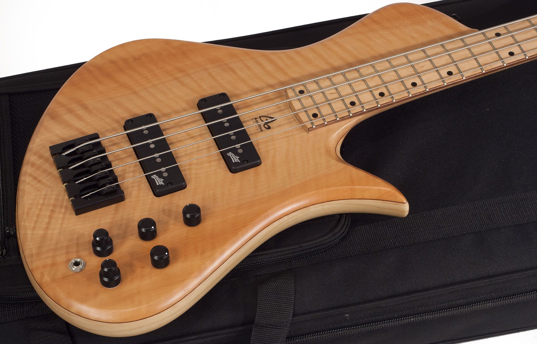 Aquilina Shelby 4 Custom Aulne/frene Active J.east Noi #01854 - Natural - Solid body electric bass - Variation 1