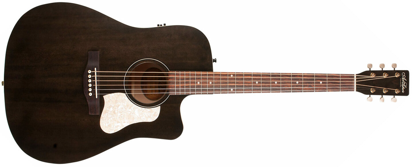 Art Et Lutherie Americana Cw Qit Dreadnought Epicea Merisier Rw - Faded Black - Electro acoustic guitar - Main picture