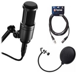 Microphone pack with stand Audio technica Pack AT2020 + Filtre Anti-pop + Câble