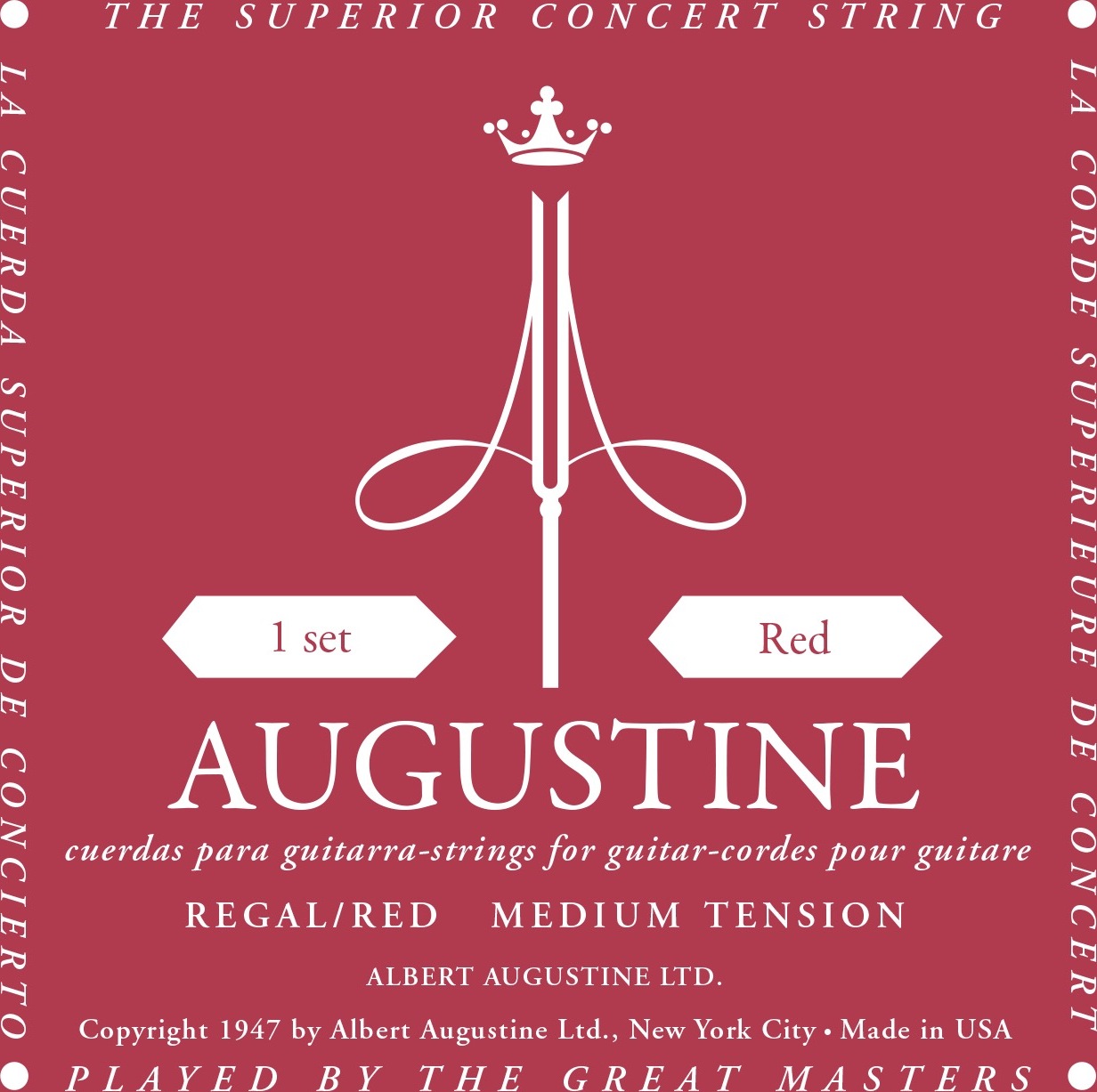 Augustine Jeu De 6 Cordes Regal Rouge Medium / Nylon Clair-file Argent - Nylon guitar strings - Main picture