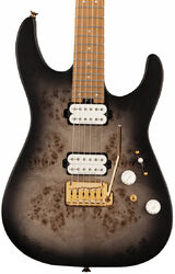 Str shape electric guitar Charvel Pro-Mod DK24 HH 2PT CM Poplar Burl - Transparent black burst