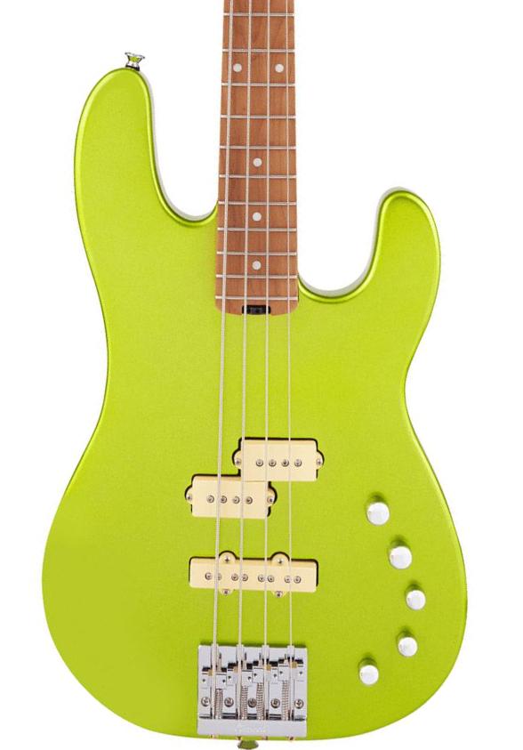Solid body electric bass Charvel Pro-Mod San Dimas Bass PJ IV (MEX, MN) - Lime green metallic