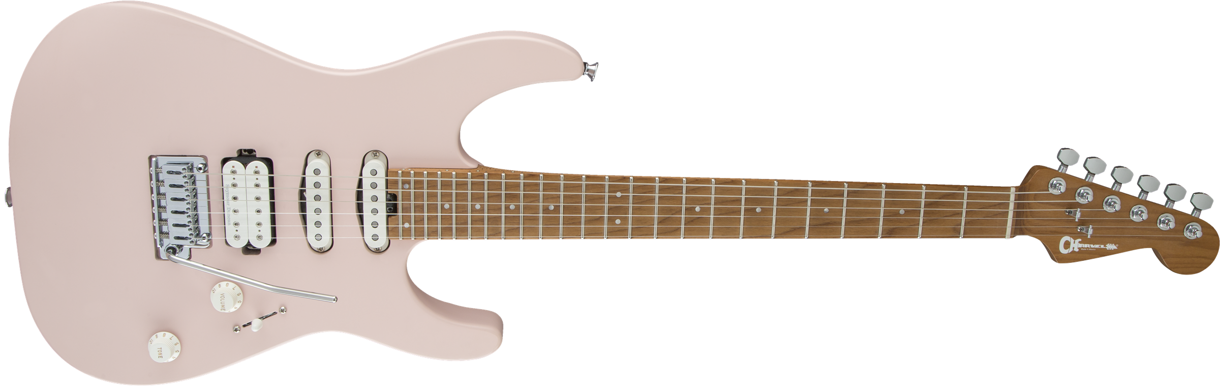 Charvel Pro-mod Dk24 Hss 2pt Cm Trem Mn - Satin Shell Pink - Str shape electric guitar - Variation 2