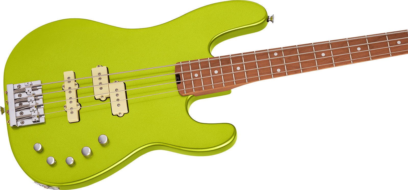 Charvel San Dimas Bass Pj Iv Pro-mod Mex 4c Active Mn - Lime Green Metallic - Solid body electric bass - Variation 2