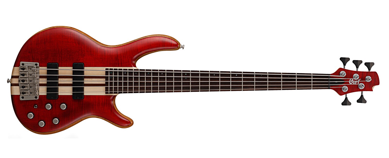 Cort Artisan 5 Plus A5p-fmmh-opbc - Cherry Red - Solid body electric bass - Variation 1