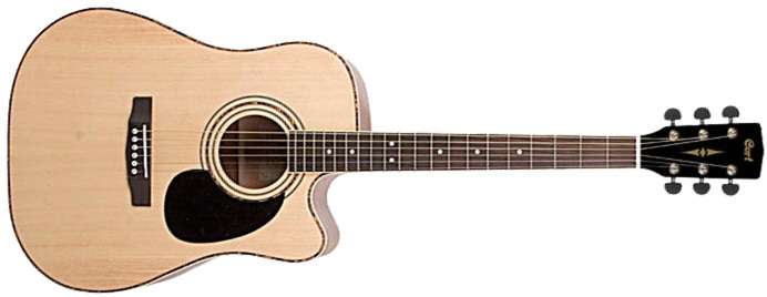 Cort Ad880ce Standard Dreadnought Cw Epicea Acajou Mer - Natural Glossy - Electro acoustic guitar - Main picture
