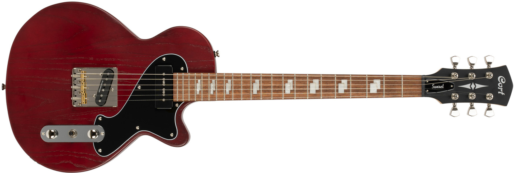 Cort Sunset Tc Opbr Ss Ht Jat - Open Pore Burgundy Red - Single cut electric guitar - Main picture