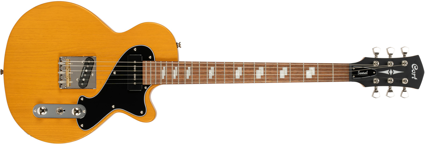 Cort Sunset Tc Opmy Ss Ht Jat - Open Pore Mustard Yellow - Single cut electric guitar - Main picture