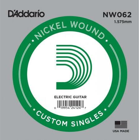 D'addario Electric (1) Nw062 Single Xl Nickel Wound 062 - Electric guitar strings - Main picture