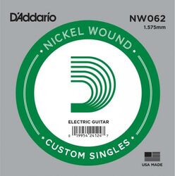 Electric guitar strings D'addario Electric (1) NW062 Single XL Nickel Wound 062 - String by unit