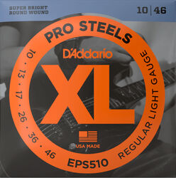Electric guitar strings D'addario EPS510 6-String Set ProSteels Round Wound Electric Guitar 10-46 - Set of strings