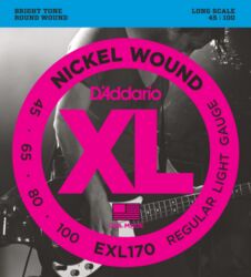 Electric bass strings D'addario ESXL170 XL Nickel Wound Basse 045-100 - Set of 4 strings
