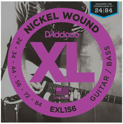 Electric bass strings D'addario EXL156 Nickel Round Wound, Fender Bass VI, 24-84 - Set of strings