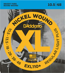 Electric guitar strings D'addario EXL110+ Nickel Wound Electric Regular Light Plus 10.5-48 - Set of strings