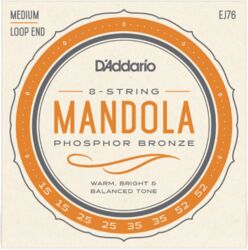 Mandoline strings D'addario EJ76 Phosphor Bronze Mandola 15-52 - 8-string set