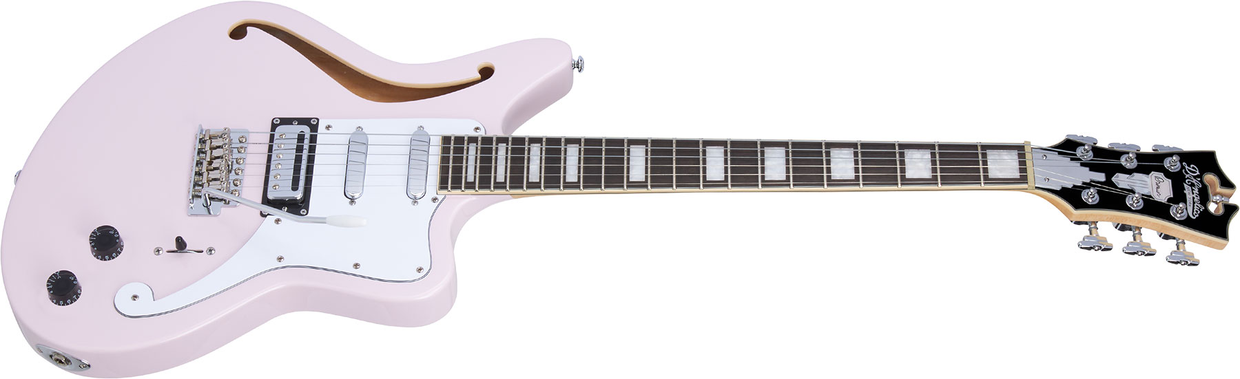 D'angelico Bedford Sh Premier Hss Trem Ova - Shell Pink - Semi-hollow electric guitar - Variation 1