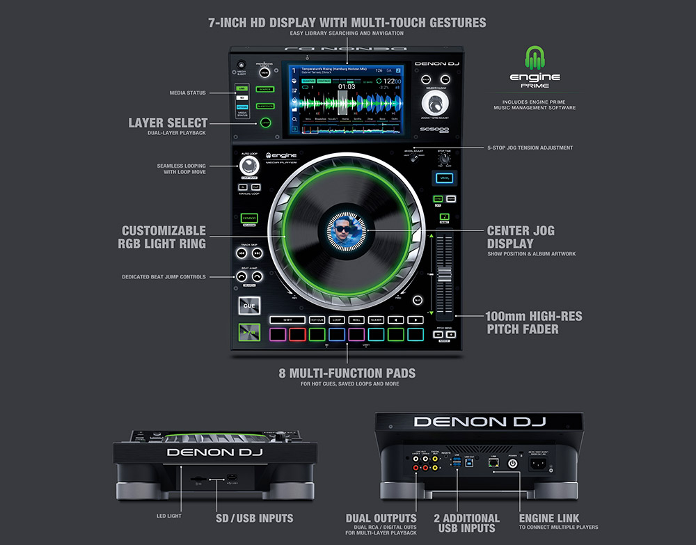 Denon Dj Sc5000 Prime - MP3 & CD Turntable - Variation 4