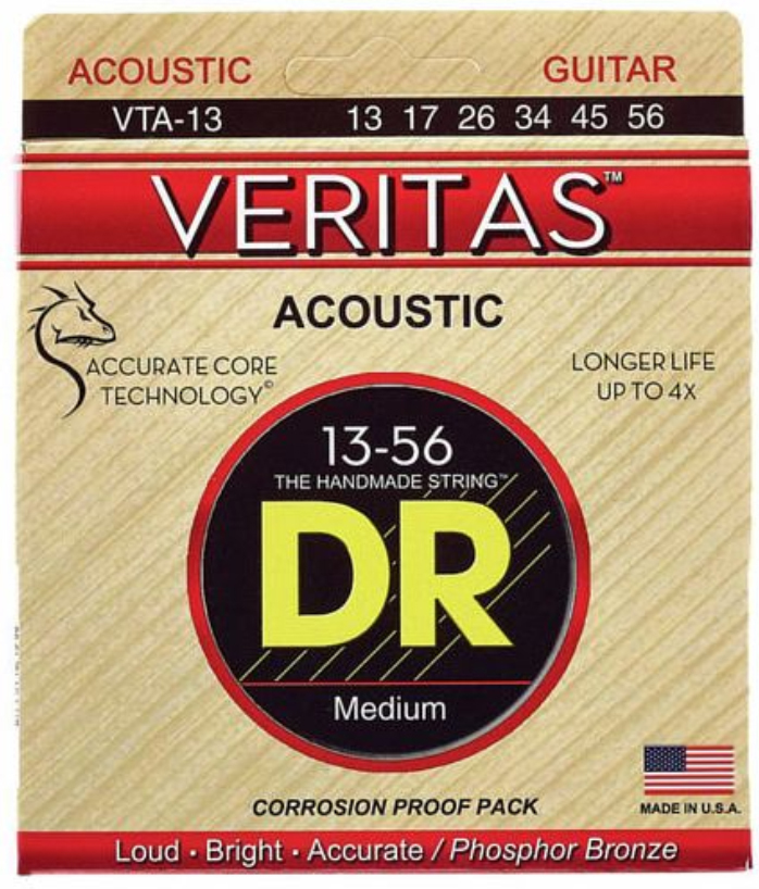 Dr Vta-13 Veritas Phosphore Bronze Acoustic Guitar 6c 13-56 - Acoustic guitar strings - Main picture