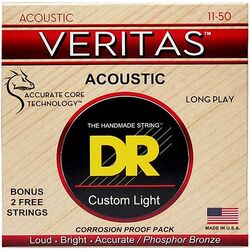 Acoustic guitar strings Dr VTA-11 VERITAS Coated Core Custom Light 11-50 - Set of strings