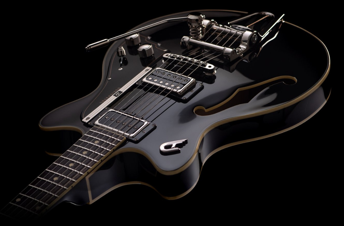 Duesenberg Fullertone Tv Hs Trem Rw - Black - Semi-hollow electric guitar - Variation 1