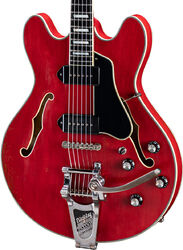Semi-hollow electric guitar Eastman T64/v Thinline Laminate - Red