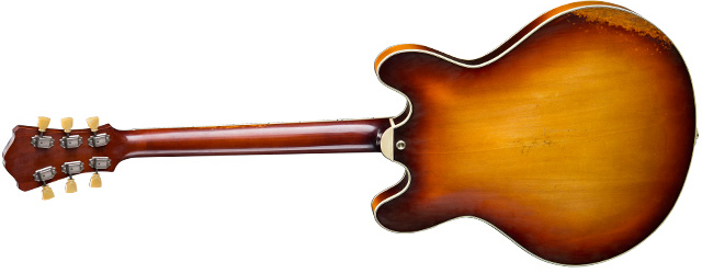Eastman T64/v Thinline Laminate Tout Erable Bigsby 2p90 Lollar Bigsby Eb - Goldburst - Semi-hollow electric guitar - Variation 1