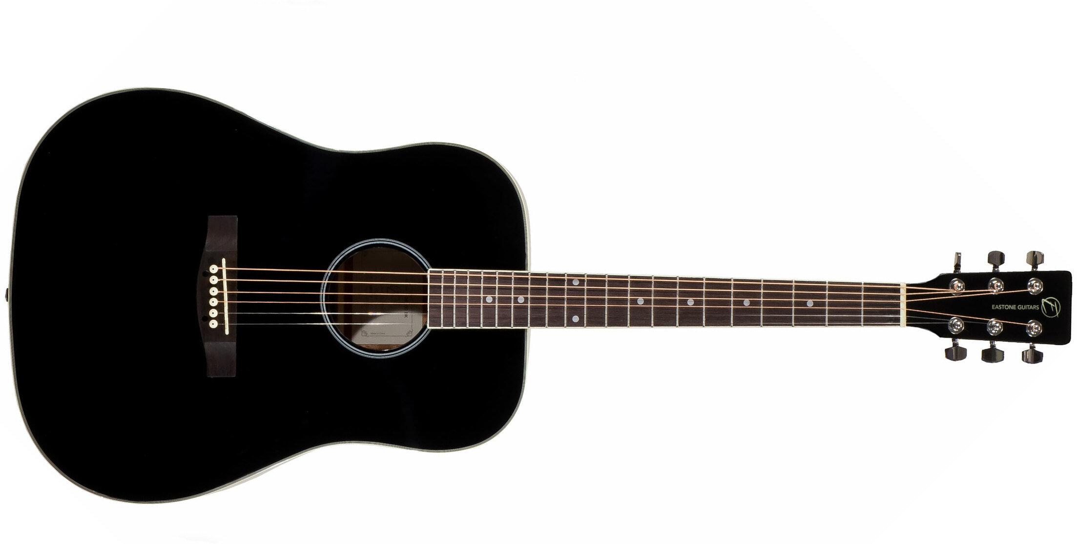 Eastone Dr100-blk Dreadnought Epicea Okuman - Black - Acoustic guitar & electro - Main picture