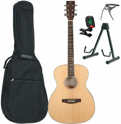 Acoustic guitar set Eastone OM100-NAT + Pack - Natural satin