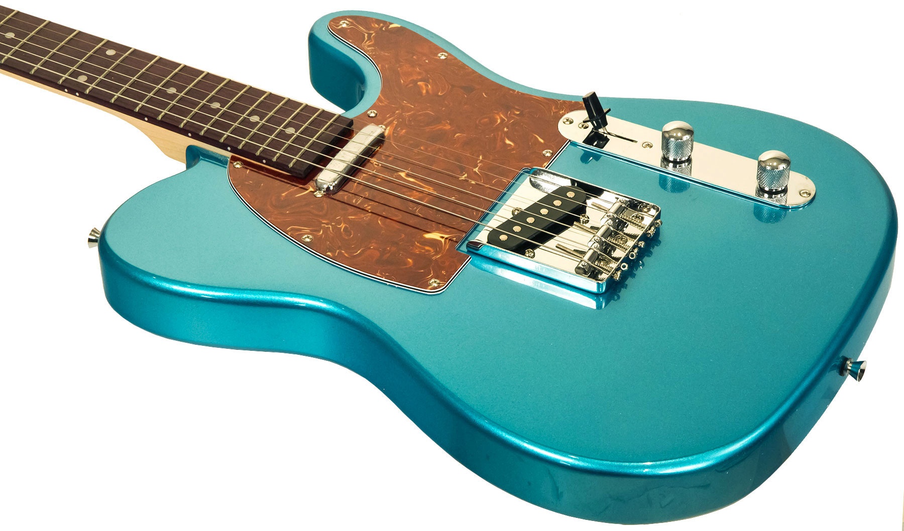 Eastone Tl70 +marshall Mg10 +housse +courroie +cable +mediators - Metallic Light Blue - Electric guitar set - Variation 2