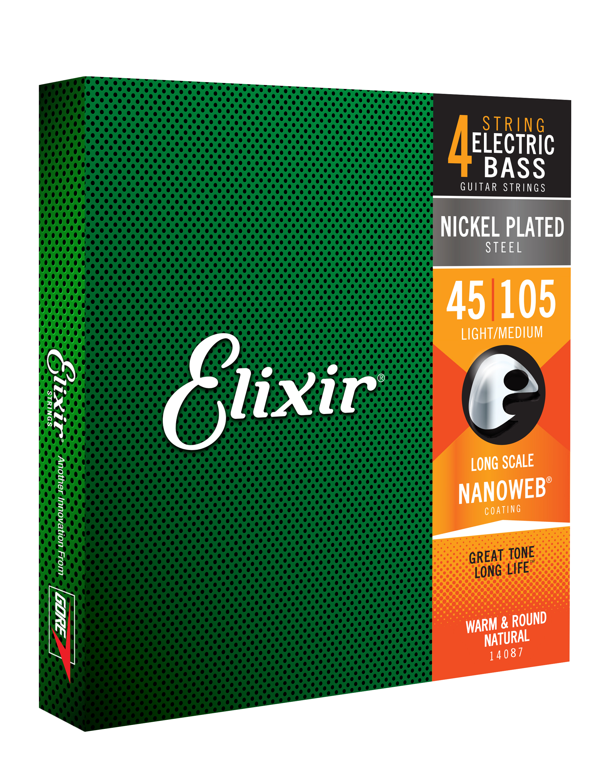 Elixir Jeu De 4 Cordes Bass (4) 14087 Nanoweb Nickel Plated Xls Extra Long Scale 45-100 - Electric bass strings - Variation 1