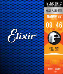 Electric guitar strings Elixir Electric (6) Nanoweb Nickel Plated Steel 09-46 - Set of strings