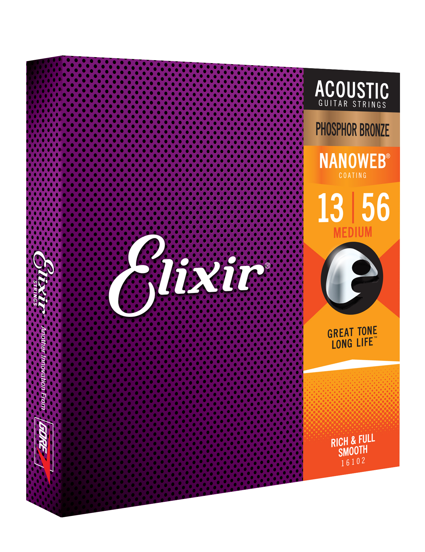 Elixir Jeu De 6 Cordes Acoustic (6) 16102 Nanoweb Phosphore Bronze 013.056 - Acoustic guitar strings - Variation 1