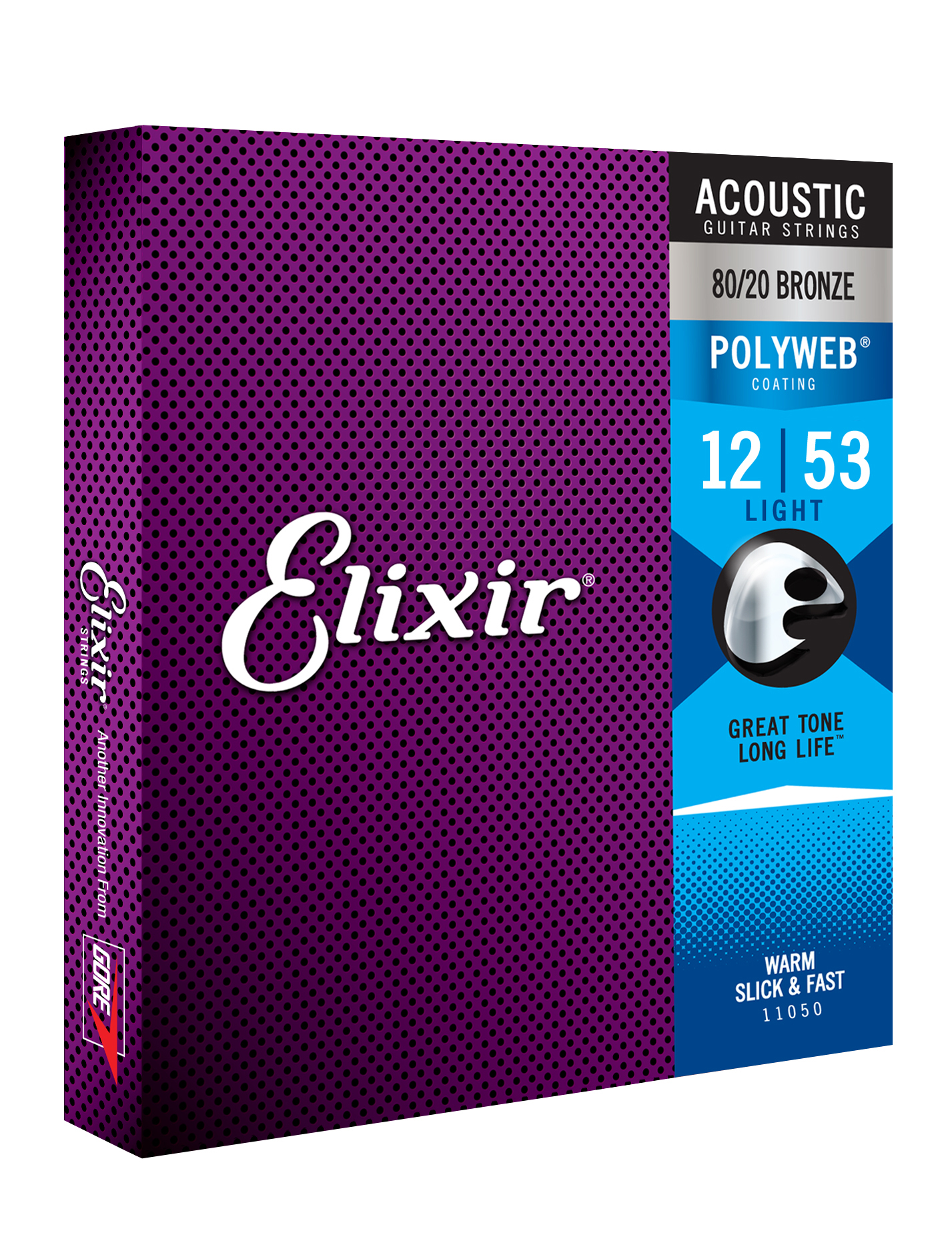 Elixir Jeu De 6 Cordes Acoustic 11050 Polyweb 80/20 Bronze 12-53 - Acoustic guitar strings - Variation 1