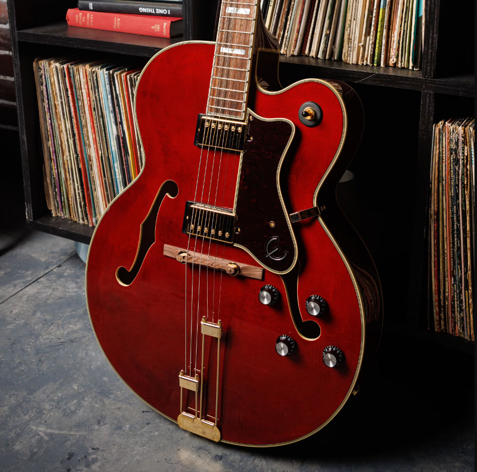 Epiphone Broadway Archtop 2h Ht Lau - Dark Wine Red - Hollow-body electric guitar - Variation 5
