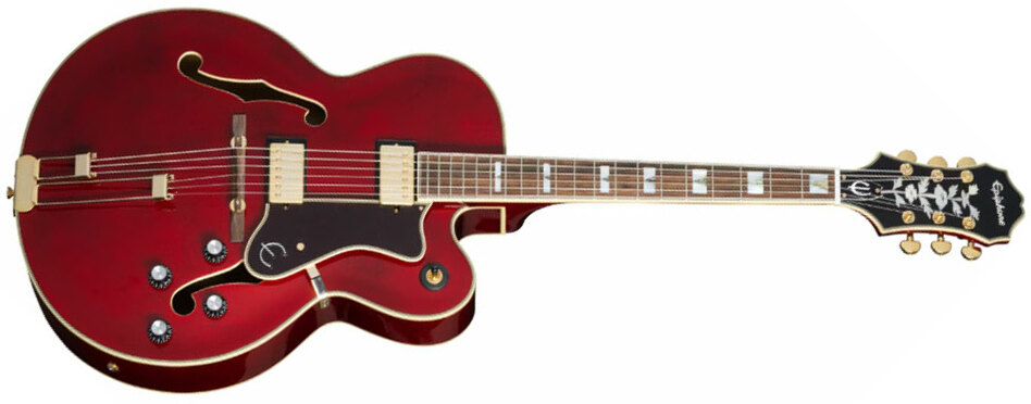 Epiphone Broadway Archtop 2h Ht Lau - Dark Wine Red - Hollow-body electric guitar - Main picture