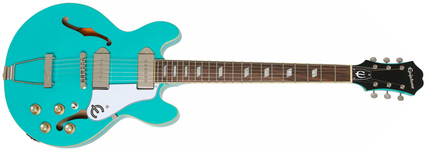 Epiphone Casino Coupe Archtop 2019 2p90 Ht Pf - Turquoise - Semi-hollow electric guitar - Main picture