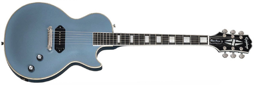 Epiphone Jared James Nichols Les Paul Custom Blues Power Signature S P90 Seymour Duncan Ht Eb - Aged Pelham Blue - Single cut electric guitar - Main p