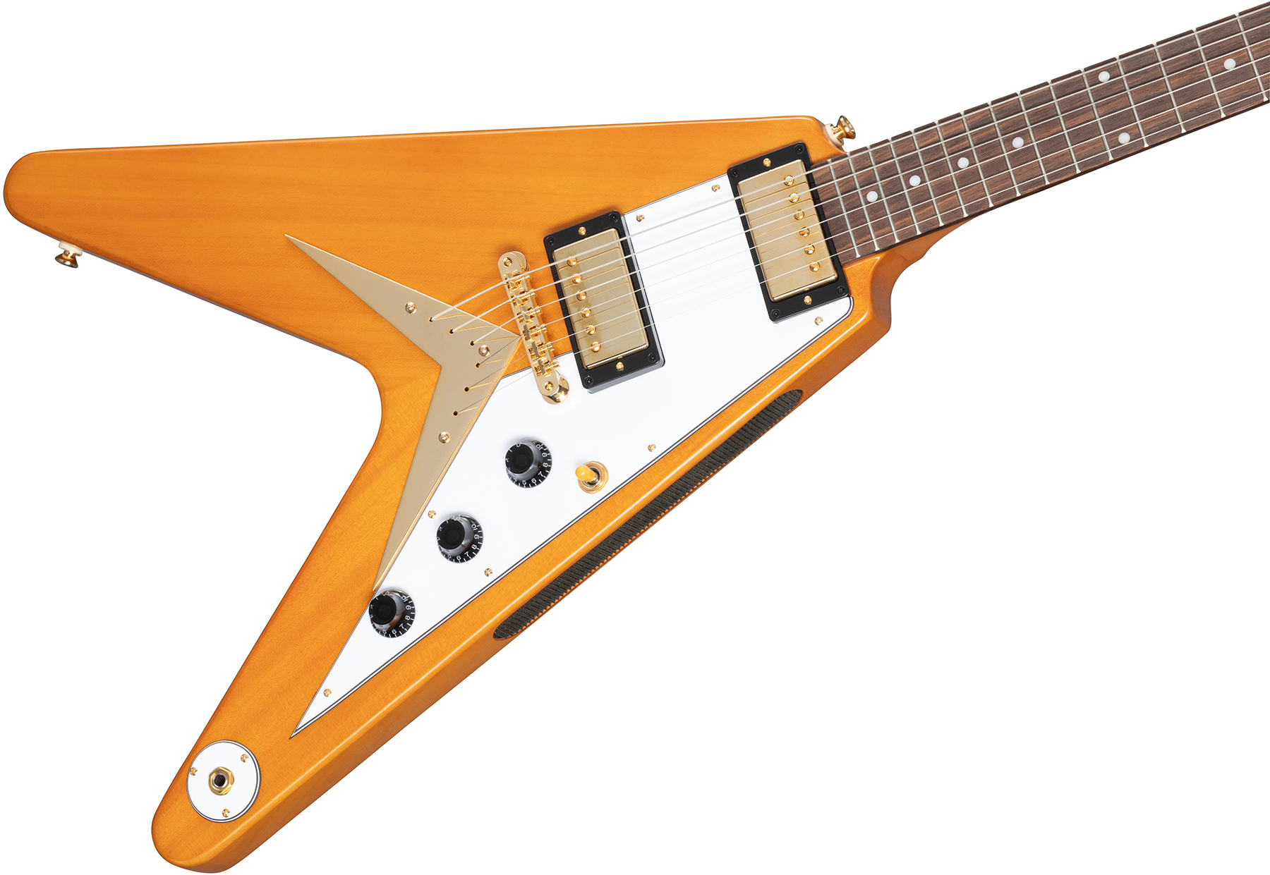 Epiphone Flying V Korina 1958 White Pickguard Original 2h Gibson Ht Lau - Aged Natural - Metal electric guitar - Variation 3
