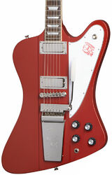 Retro rock electric guitar Epiphone 1963 Firebird V With Mastro Vibrola - Ember red