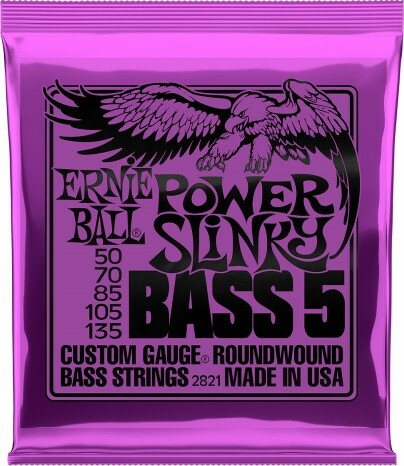 Ernie Ball Jeu De 5 Cordes Bass (5) 2821 Power Slinky 50-135 - Electric bass strings - Main picture