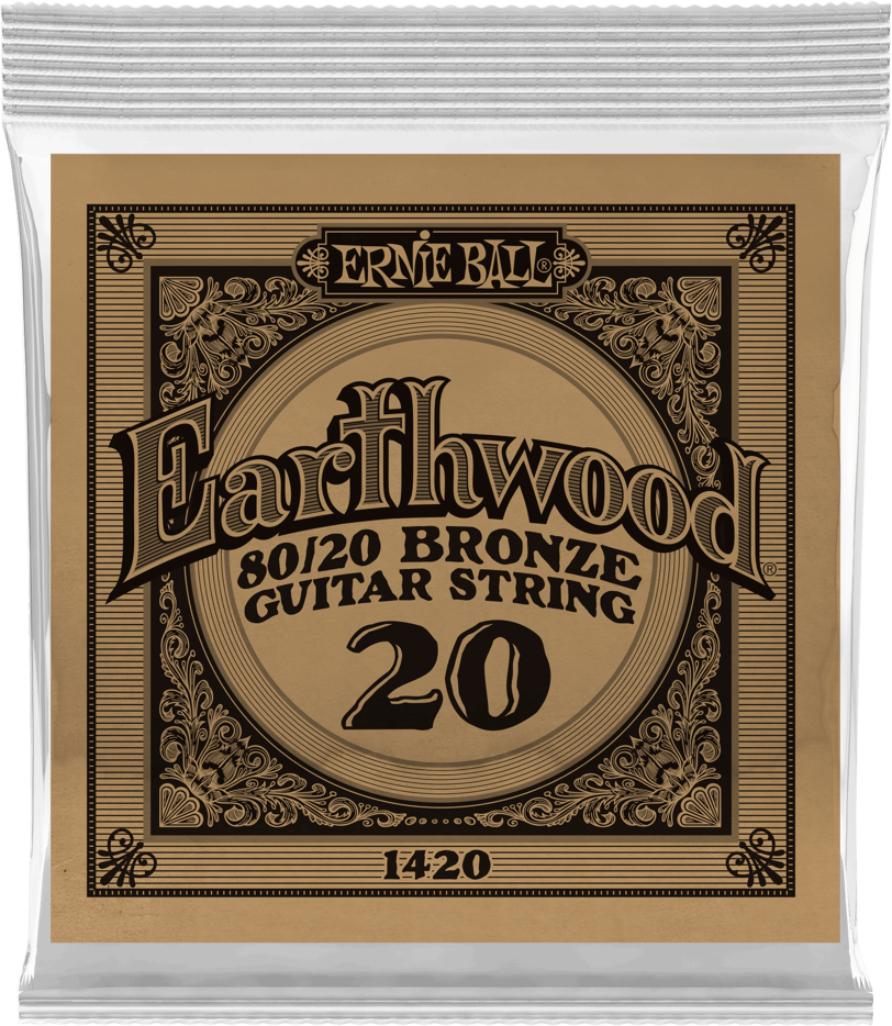 Ernie Ball Corde Au DÉtail Folk (1) Earthwood 80/20 Bronze 020 - Acoustic guitar strings - Main picture