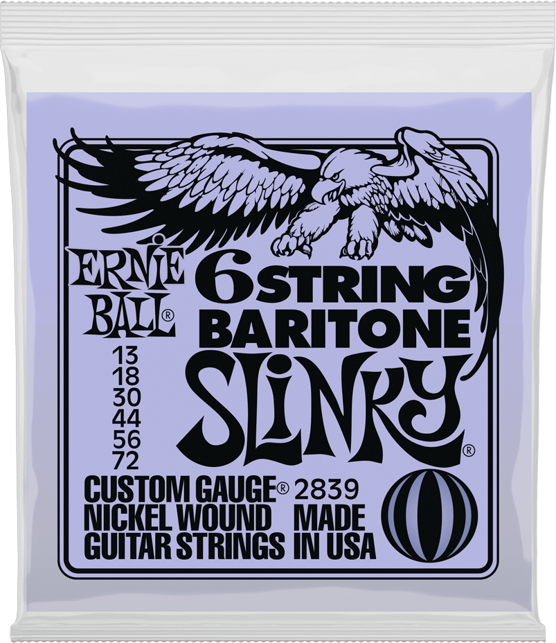 Ernie Ball P02839 6-string Baritone Slinky 5/8 Scale Electric Guitar 13-72 - Electric guitar strings - Main picture