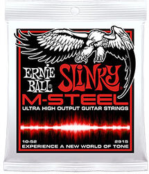 Electric guitar strings Ernie ball Electric (6) 2915 Slinky M-Steel 10-52 - Set of strings