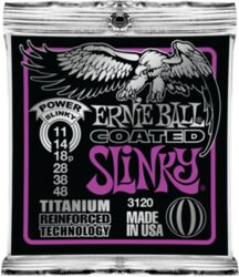 Electric guitar strings Ernie ball Electric (6) 3120 Coated Titanium Power Slinky 11-48 - Set of strings