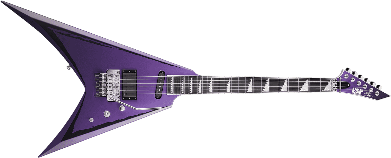 Esp Alexi Laiho Ripped Signature 2h Fr Eb - Purple Fade W/ Pinstripes - Metal electric guitar - Main picture
