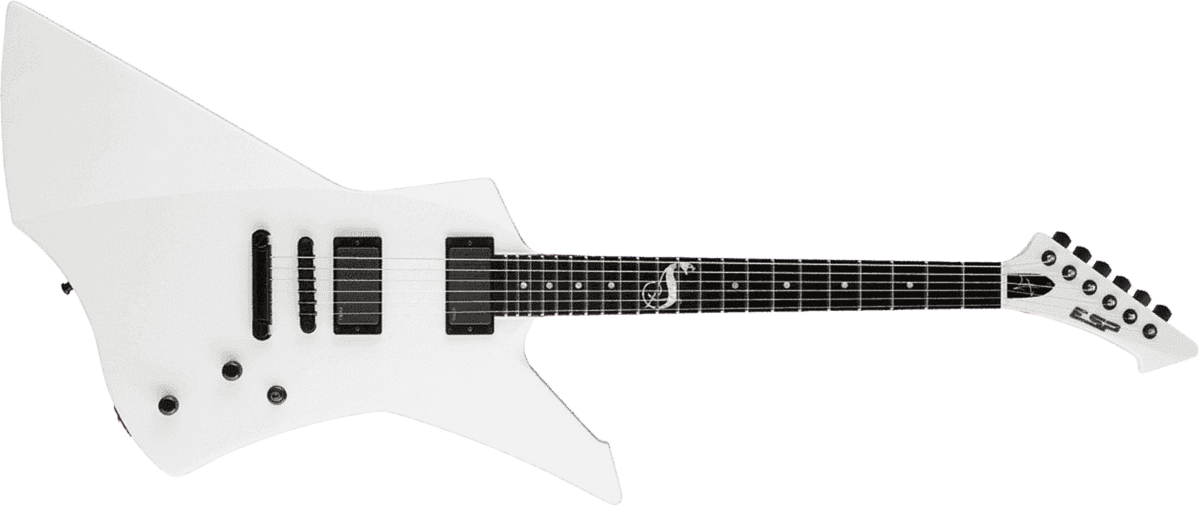 Esp Custom Shop James Hetfield Snakebyte Japon Signature Hh Emg Eb - Snow White - Metal electric guitar - Main picture