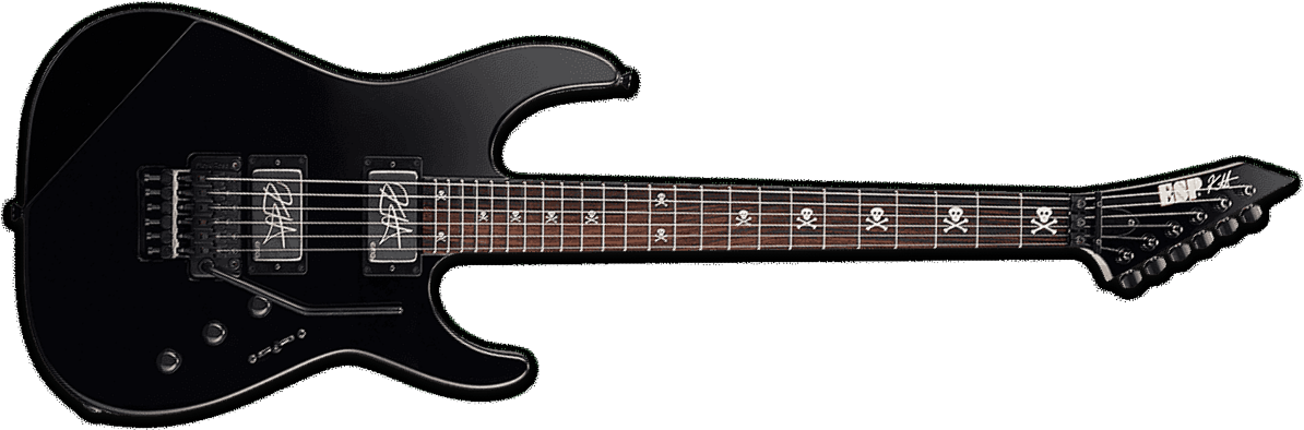 Esp Custom Shop Kirk Hammett Kh-2 Neck Thru Body Jap Signature 2h Emg Fr Rw - Black - Str shape electric guitar - Main picture