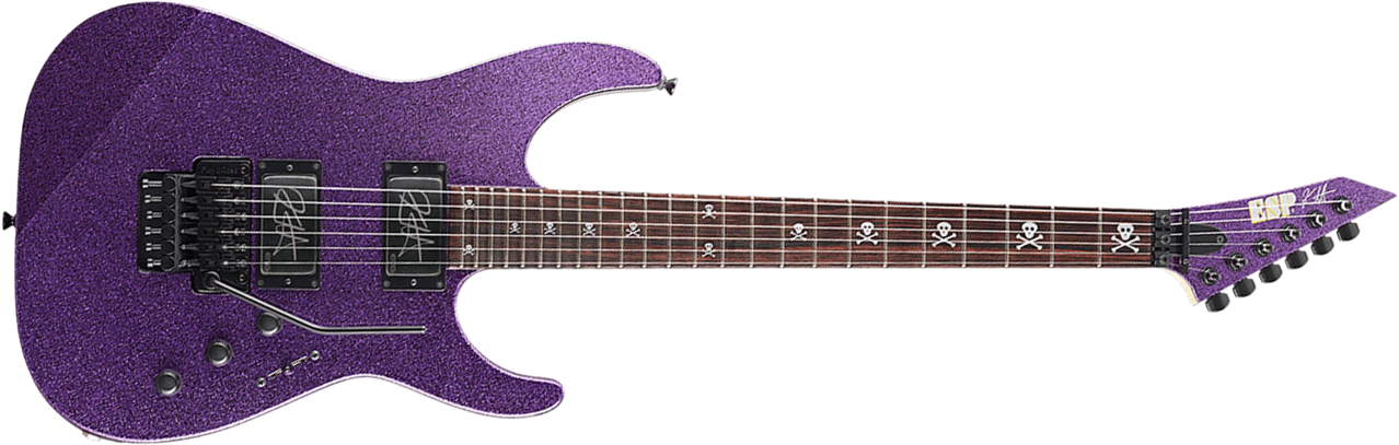 Esp Kirk Hammett Kh-2 Signature Hh Emg Fr Rw - Purple Sparkle - Str shape electric guitar - Main picture