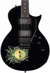 Single cut electric guitar Esp Custom Shop Kirk Hammett 30th Anniversary KH-3 Spider (Japan) - Black w/spider graphic