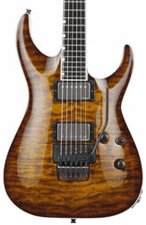 Str shape electric guitar Esp E-II Horizon FR-II (EMG, Japan) - Trans amber